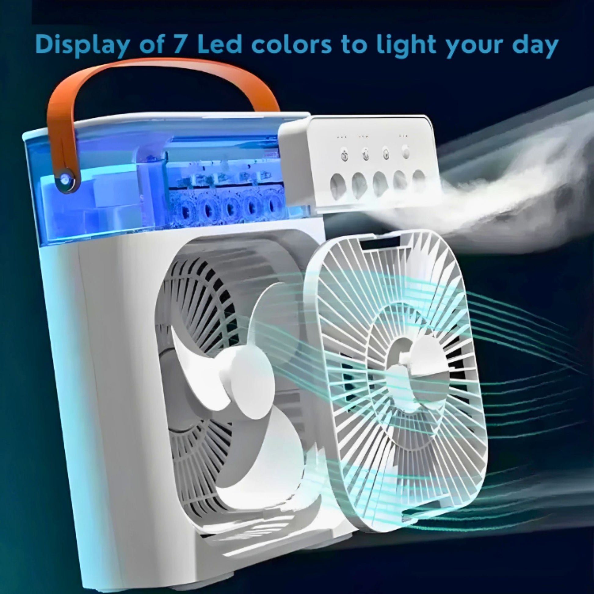 Air oasis white 7 led colors text