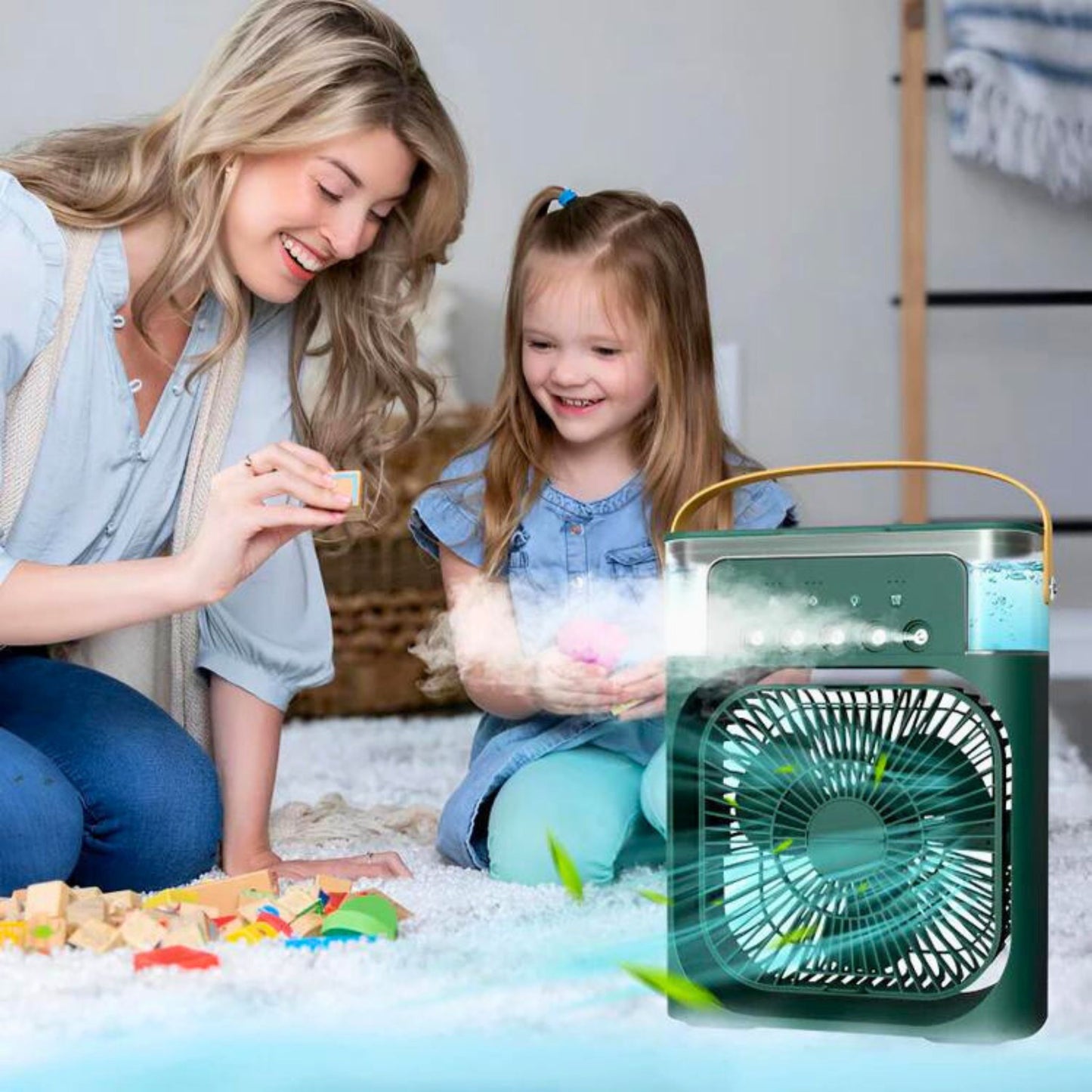 Air oasis green being used by a mother and her daughter