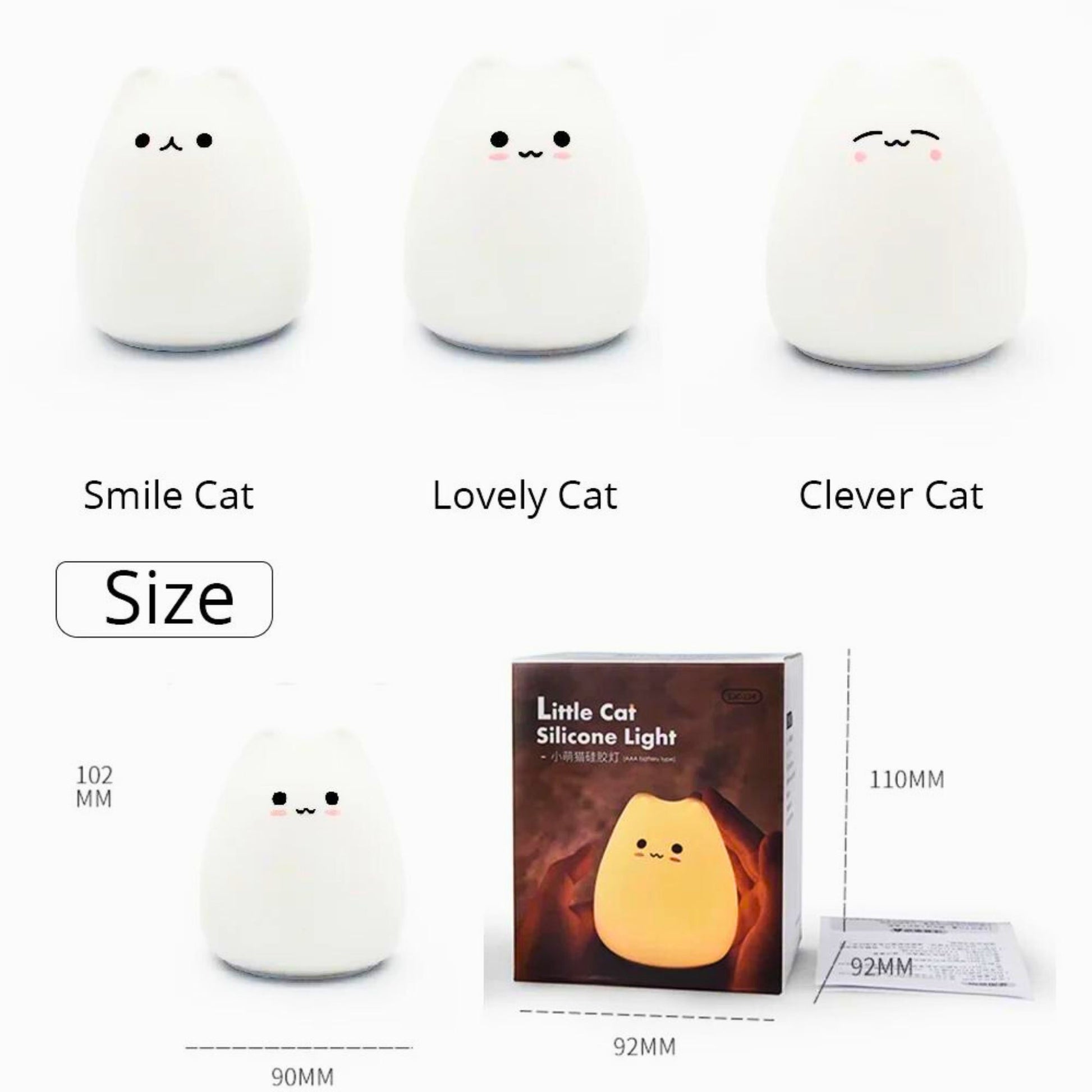 Cute cat lamp size