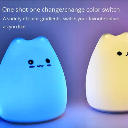 Cute cat lamp change colors