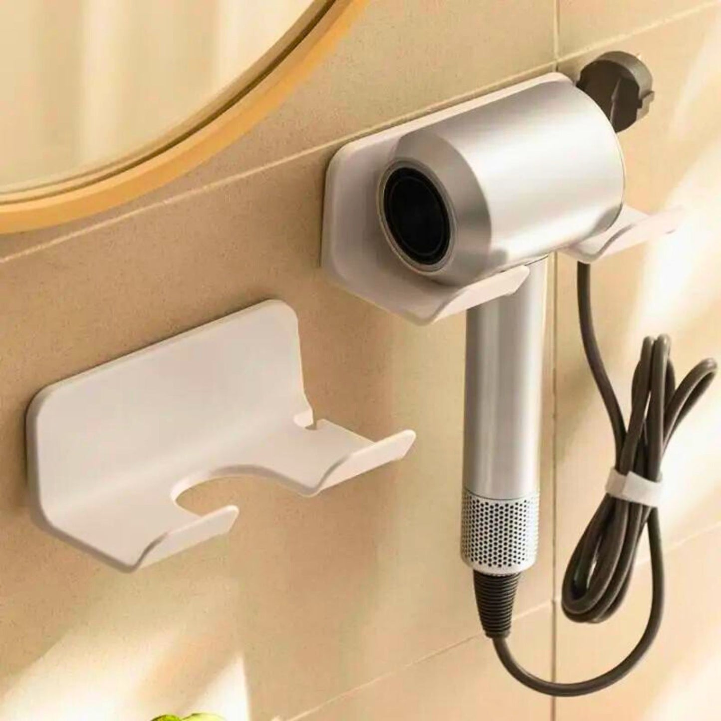 hair dryer holder being used