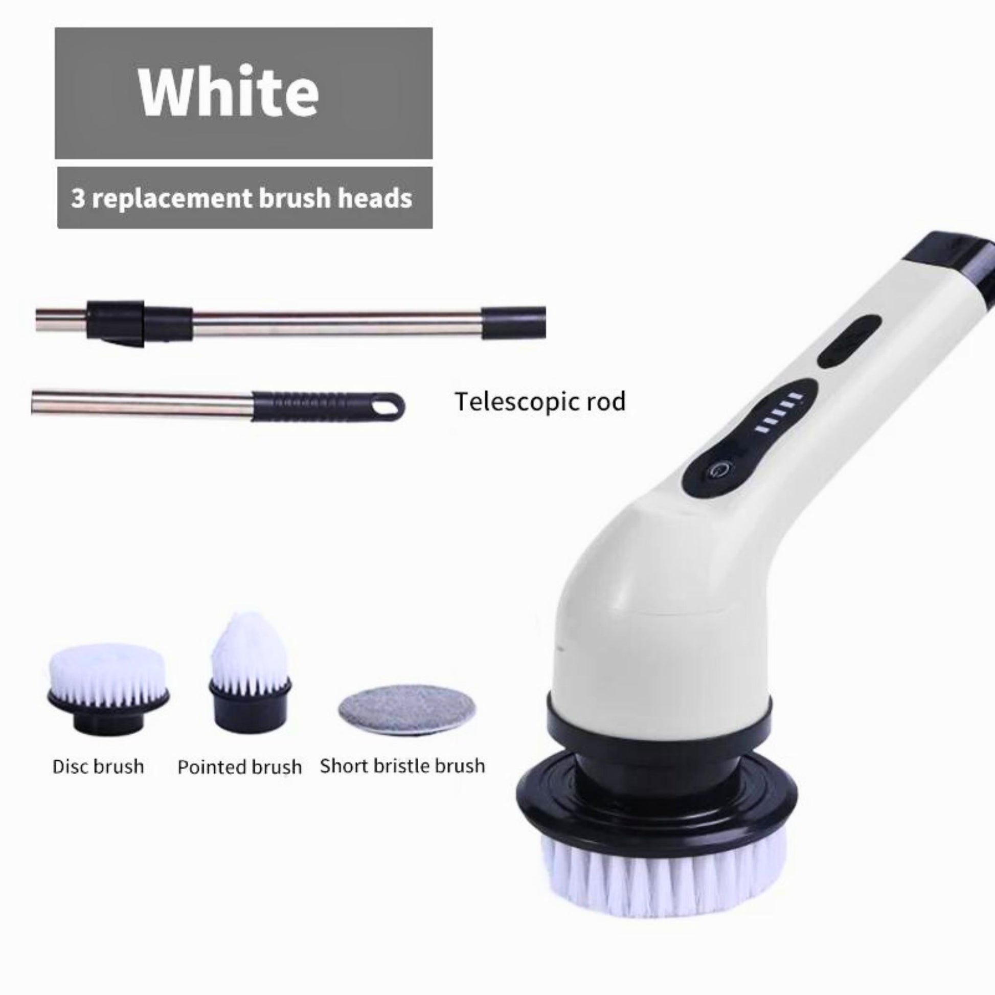 Electric cleaning brush white 3 heads