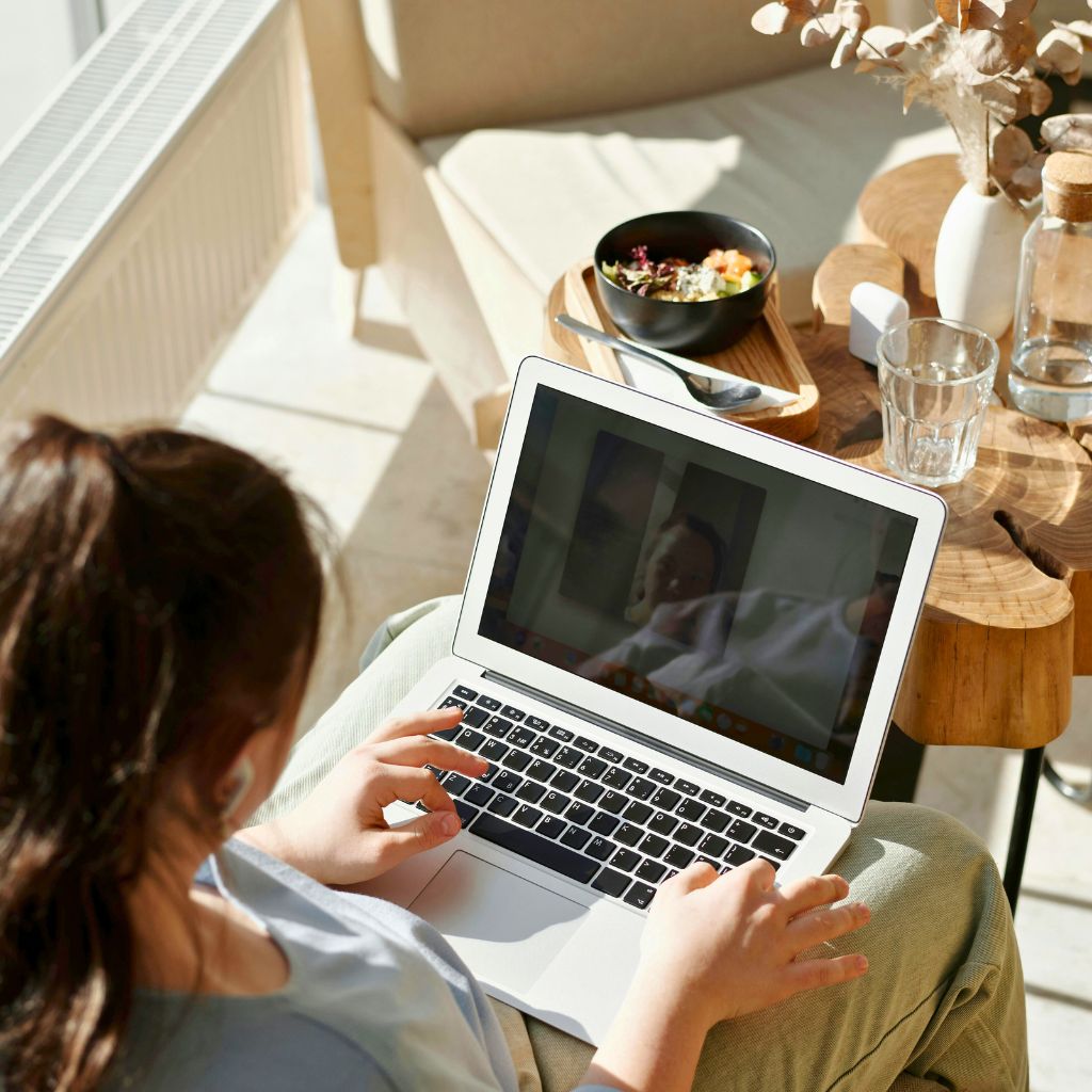 A woman using her laptop 