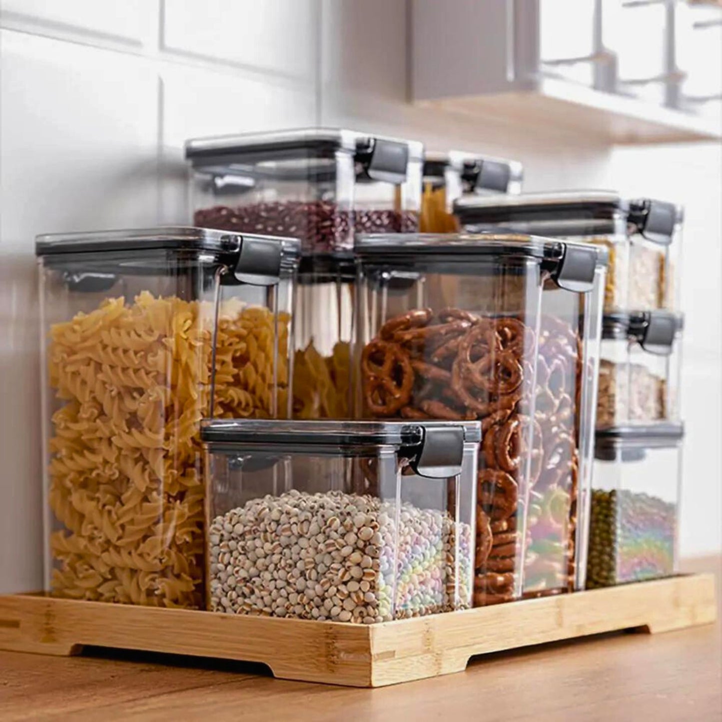 Multiple sizes of food storage containers