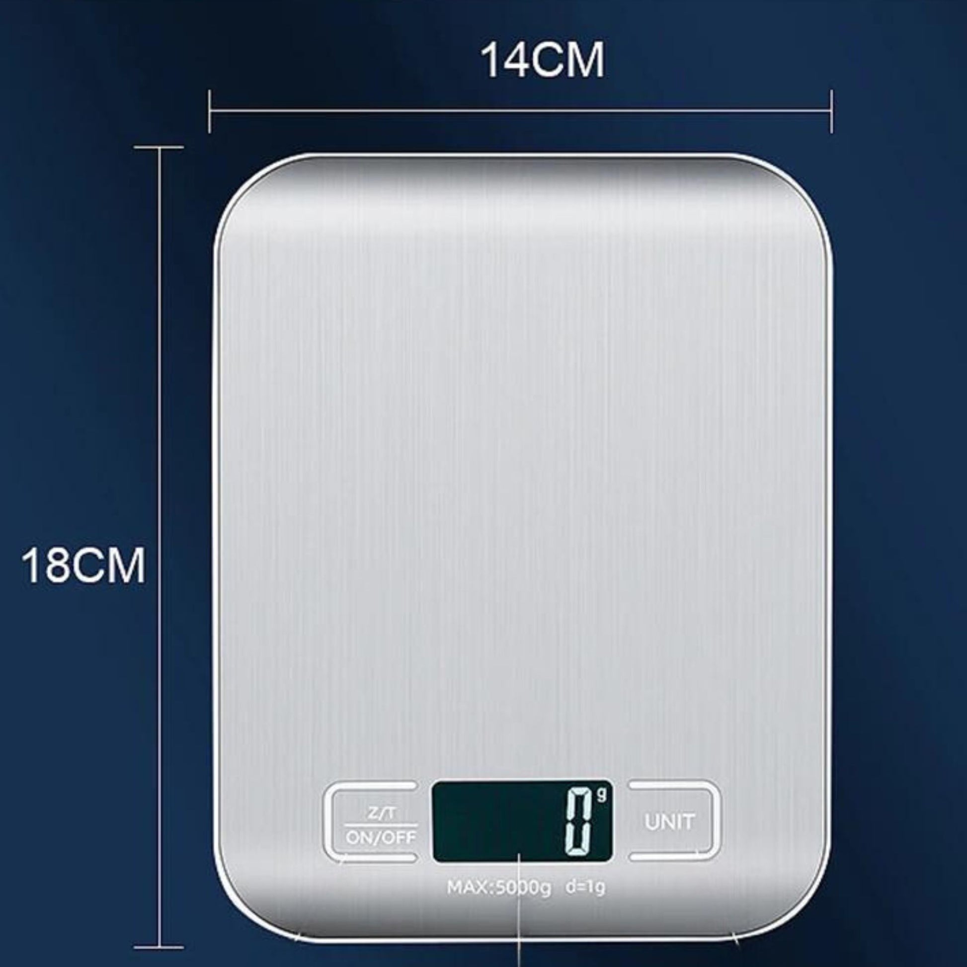 Rechargeable kitchen scale size